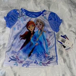 Frozen II Girls Purple Pajama Short Sleeve Shirt